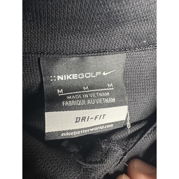 Nike‎ Golf Polo Shirt Black Dri Fit Embroidered Star Swoosh Men’s Size Medium - Picture 4 of 6